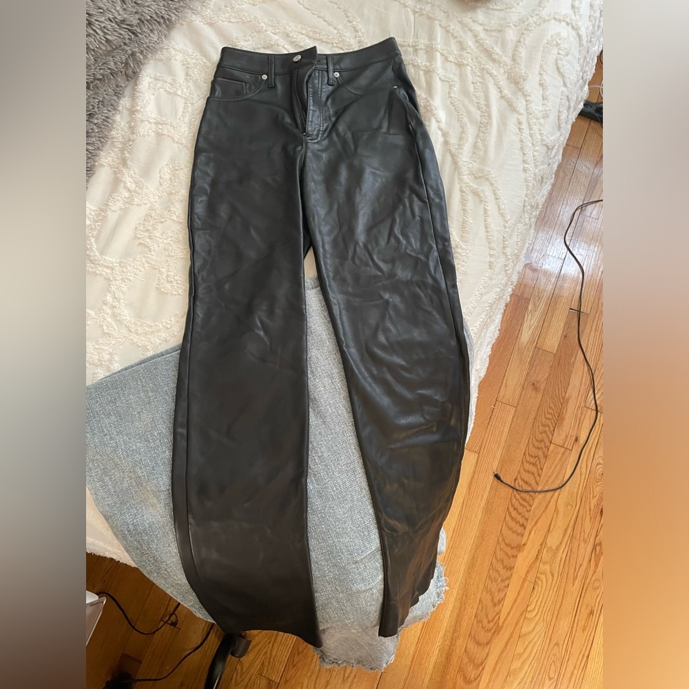 Express Straight Leg leather pant. Never worn